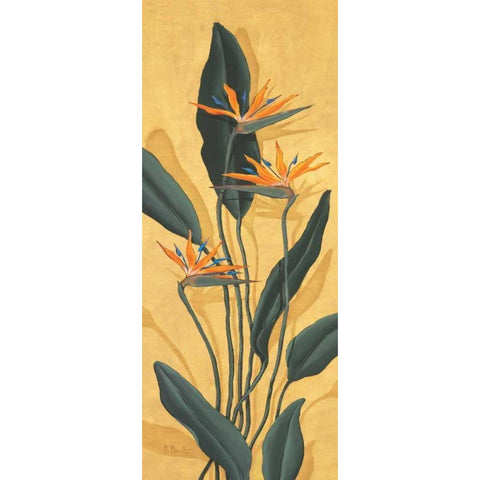 Bird of Paradise Gold Ornate Wood Framed Art Print with Double Matting by Brent, Paul