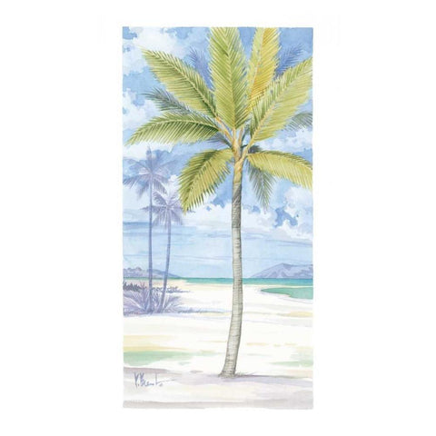 Palm Island II White Modern Wood Framed Art Print by Brent, Paul