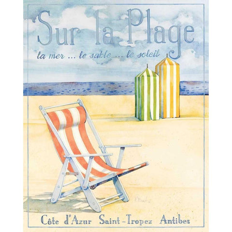 Sur la Plage Black Modern Wood Framed Art Print with Double Matting by Brent, Paul