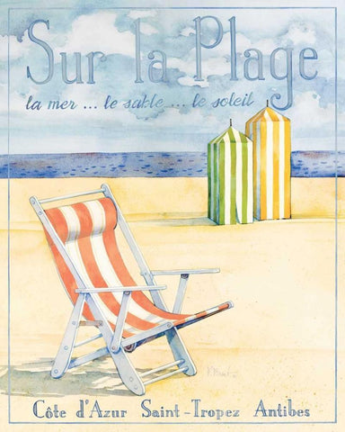 Sur la Plage Black Ornate Wood Framed Art Print with Double Matting by Brent, Paul