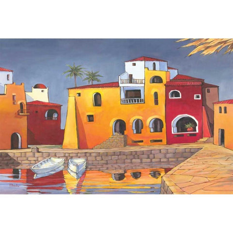 Puerto del Mar I Black Modern Wood Framed Art Print with Double Matting by Brent, Paul