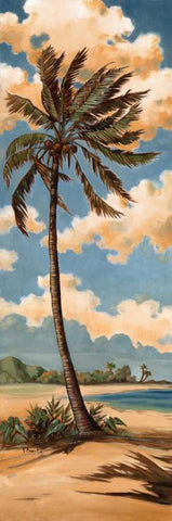 Palm Breeze I Black Ornate Wood Framed Art Print with Double Matting by Brent, Paul