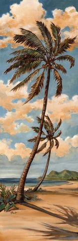 Palm Breeze II Black Ornate Wood Framed Art Print with Double Matting by Brent, Paul