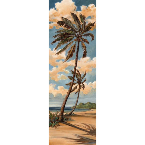 Palm Breeze II Gold Ornate Wood Framed Art Print with Double Matting by Brent, Paul