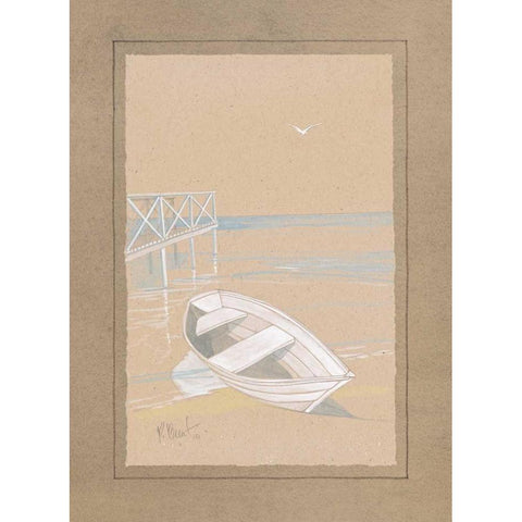 White Dinghy White Modern Wood Framed Art Print by Brent, Paul