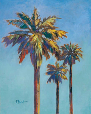 Santa Rita Palms I White Modern Wood Framed Art Print with Double Matting by Brent, Paul