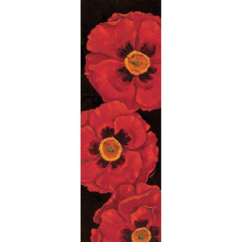 Bella Grande Poppies Black Modern Wood Framed Art Print with Double Matting by Brent, Paul