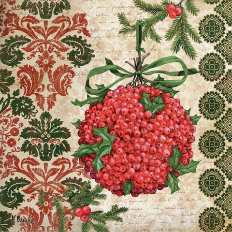 Elegant Christmas I Gold Ornate Wood Framed Art Print with Double Matting by Brent, Paul