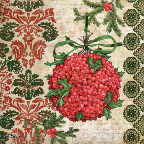 Elegant Christmas I Black Ornate Wood Framed Art Print with Double Matting by Brent, Paul