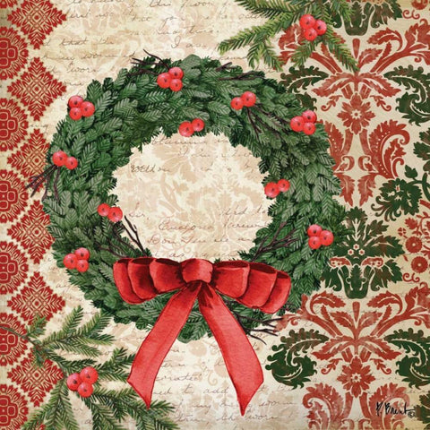 Elegant Christmas II Black Ornate Wood Framed Art Print with Double Matting by Brent, Paul