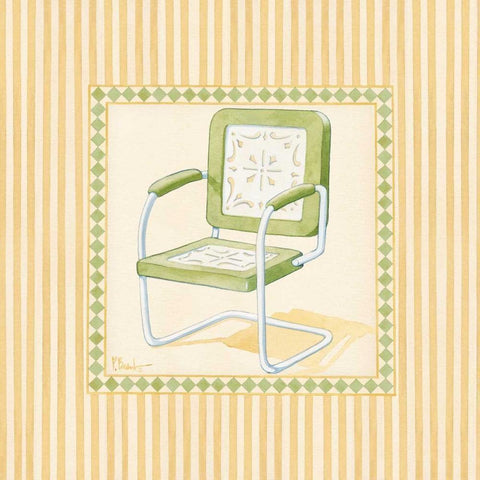 Retro Patio Chair II White Modern Wood Framed Art Print by Brent, Paul