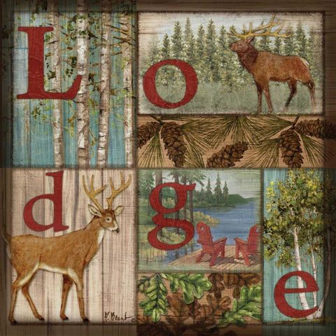 L is for Lodge White Modern Wood Framed Art Print with Double Matting by Brent, Paul