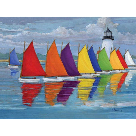 Rainbow Fleet Gold Ornate Wood Framed Art Print with Double Matting by Brent, Paul