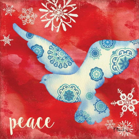 Peace Dove IV White Modern Wood Framed Art Print with Double Matting by Brent, Paul