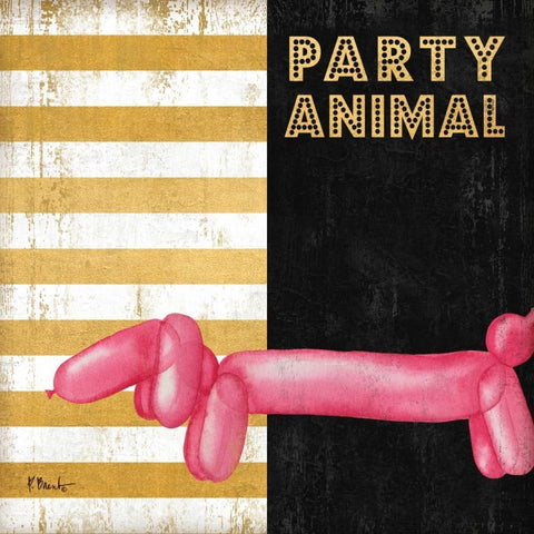 Party Animal II Black Modern Wood Framed Art Print with Double Matting by Brent, Paul