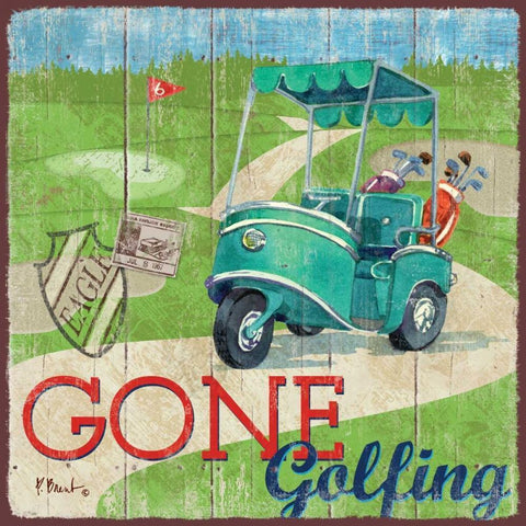 Golf Time IV White Modern Wood Framed Art Print by Brent, Paul