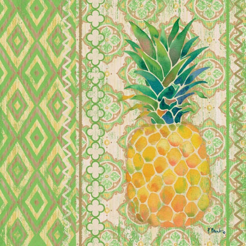 Fruit Ikat I Gold Ornate Wood Framed Art Print with Double Matting by Brent, Paul