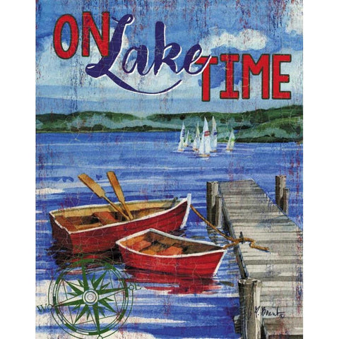 Lake Time Vertical I Black Modern Wood Framed Art Print with Double Matting by Brent, Paul