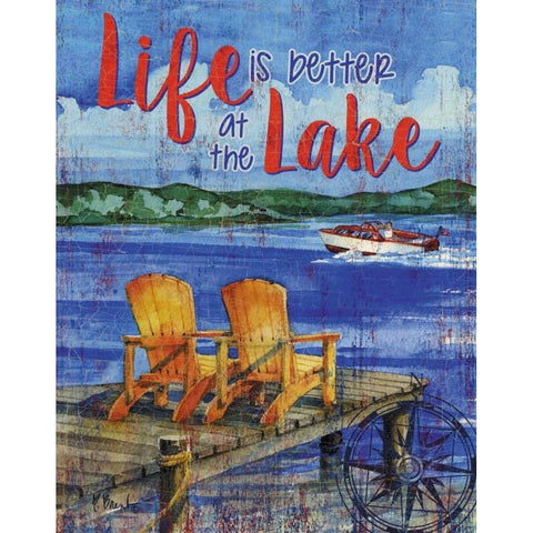 Lake Time Vertical II White Modern Wood Framed Art Print by Brent, Paul