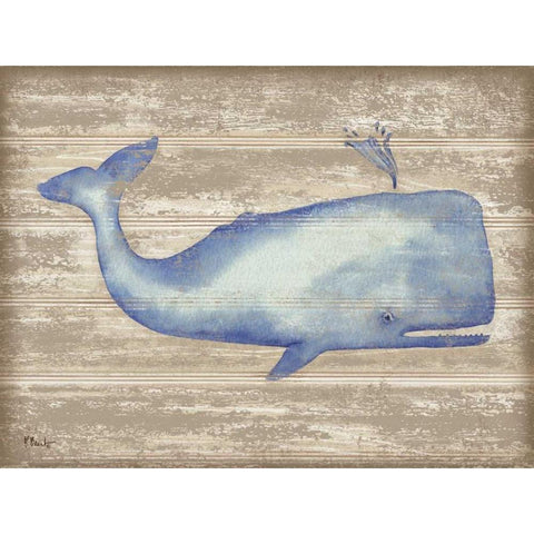 Providence Whale White Modern Wood Framed Art Print by Brent, Paul