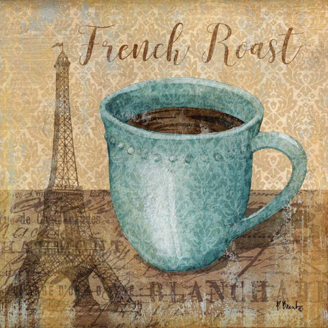 Bonjour Cafe I White Modern Wood Framed Art Print by Brent, Paul