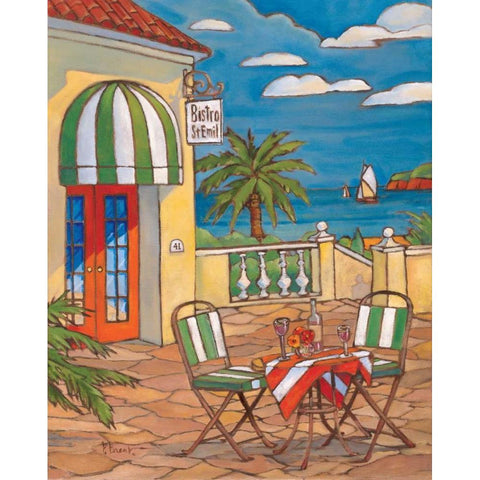 Bistro St. Emil White Modern Wood Framed Art Print by Brent, Paul