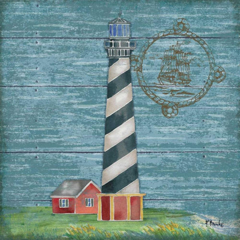 Boothbay Lighthouse IV Black Ornate Wood Framed Art Print with Double Matting by Brent, Paul