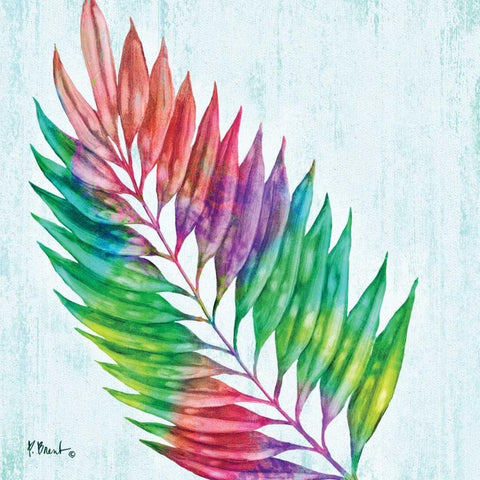 Prism Palm I White Modern Wood Framed Art Print with Double Matting by Brent, Paul