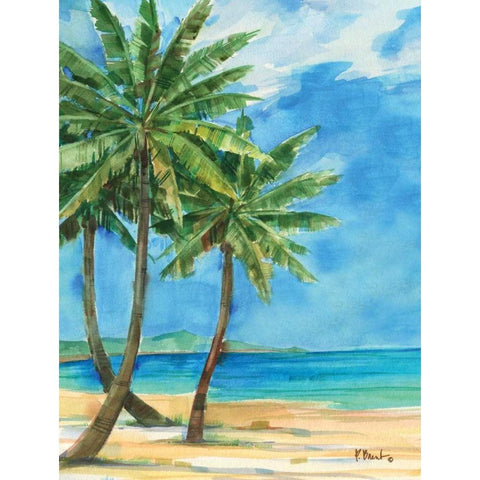 Palmas Belize I White Modern Wood Framed Art Print by Brent, Paul