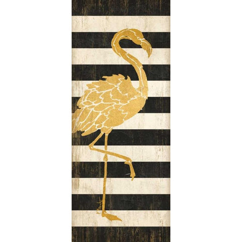 Gold Coast Flamingo Gold Ornate Wood Framed Art Print with Double Matting by Brent, Paul