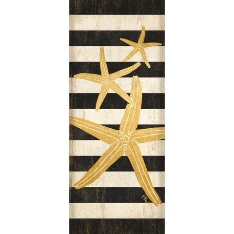 Gold Coast Starfish Black Modern Wood Framed Art Print with Double Matting by Brent, Paul