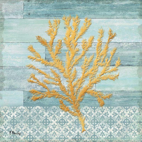 Clearwater Coral III Gold Ornate Wood Framed Art Print with Double Matting by Brent, Paul