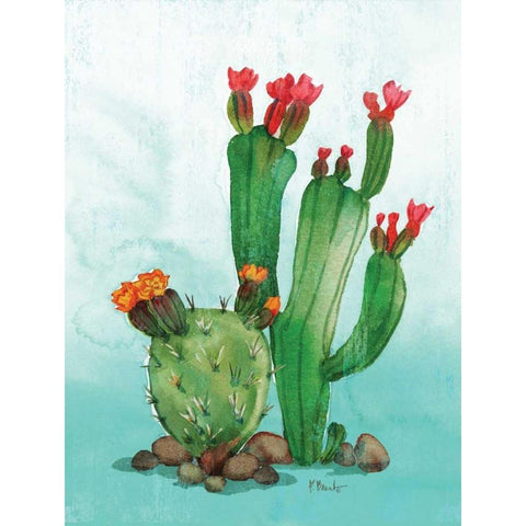 Cactus II White Modern Wood Framed Art Print by Brent, Paul