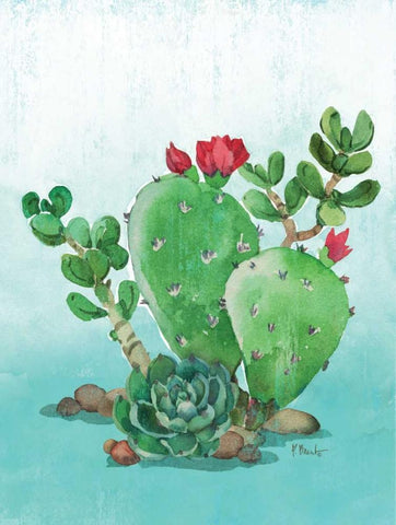 Cactus IV White Modern Wood Framed Art Print with Double Matting by Brent, Paul