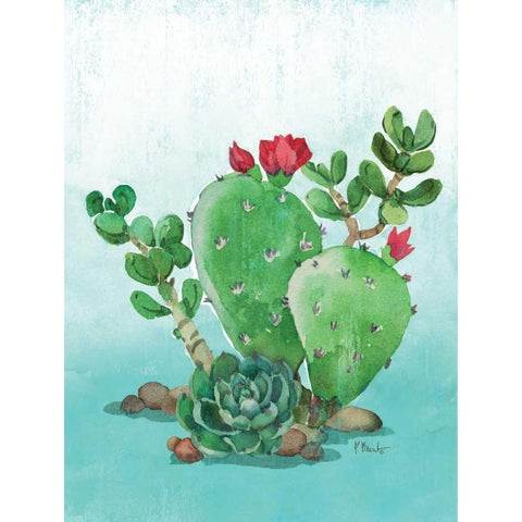 Cactus IV White Modern Wood Framed Art Print by Brent, Paul