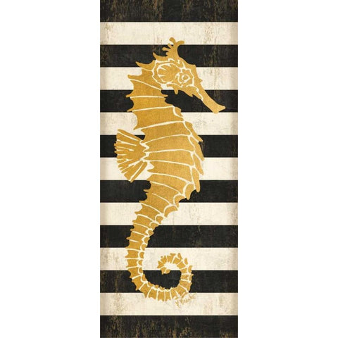 Gold Coast Seahorse White Modern Wood Framed Art Print by Brent, Paul