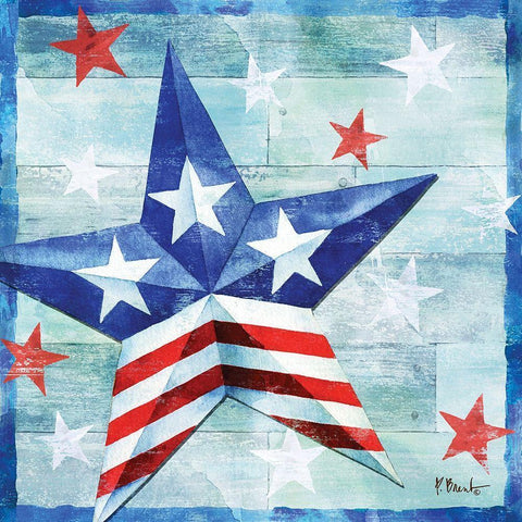 Freedom Star I Black Modern Wood Framed Art Print with Double Matting by Brent, Paul