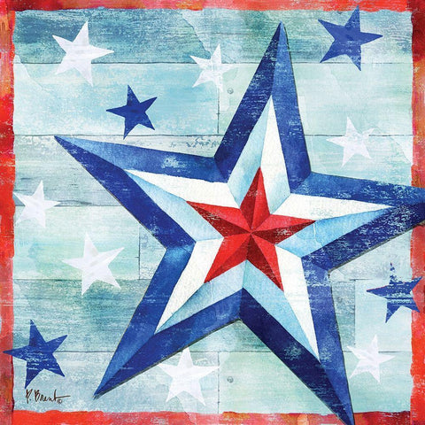 Freedom Star II White Modern Wood Framed Art Print by Brent, Paul