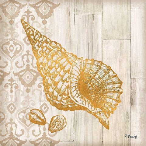 Saint Tropez Shells I Gold Ornate Wood Framed Art Print with Double Matting by Brent, Paul