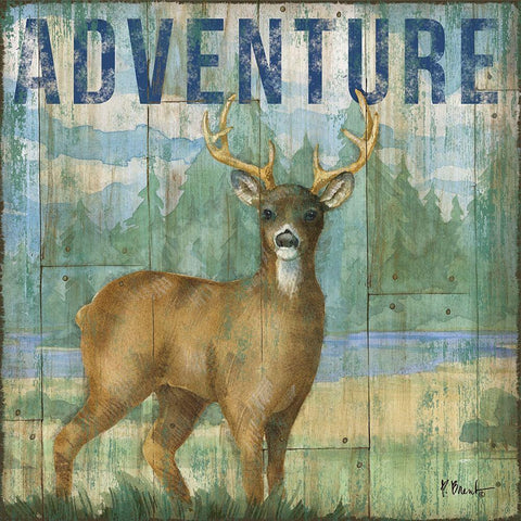 Adventure Lodge I Black Ornate Wood Framed Art Print with Double Matting by Brent, Paul