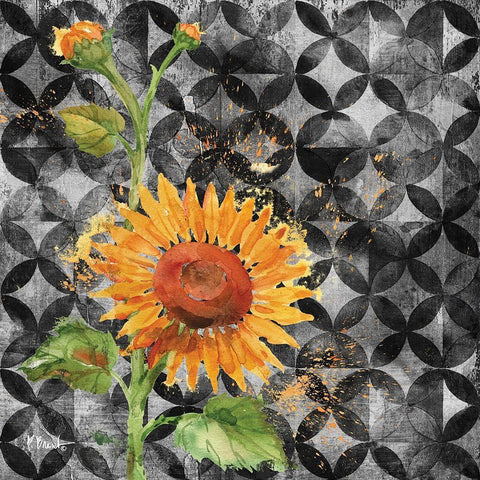 Arianna Sunflowers I Black Modern Wood Framed Art Print with Double Matting by Brent, Paul