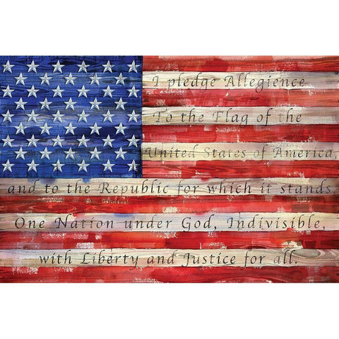 All American Flag I Black Modern Wood Framed Art Print with Double Matting by Brent, Paul