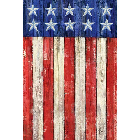 All American Flag II Gold Ornate Wood Framed Art Print with Double Matting by Brent, Paul