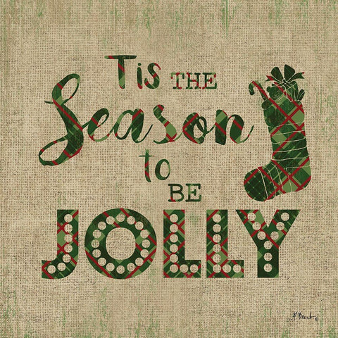 Tartan Holiday Phrase III Black Ornate Wood Framed Art Print with Double Matting by Brent, Paul