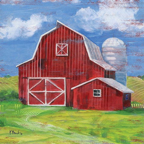 Homeland Barn II Gold Ornate Wood Framed Art Print with Double Matting by Brent, Paul