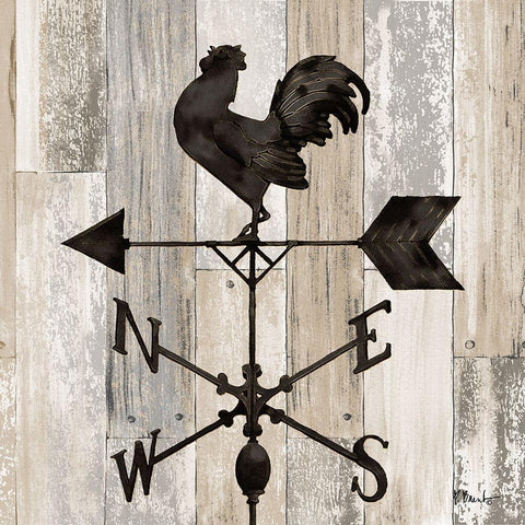 Wrought Iron Vanes II White Modern Wood Framed Art Print with Double Matting by Brent, Paul