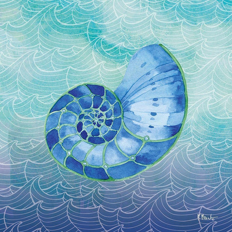 Oceanwave I Gold Ornate Wood Framed Art Print with Double Matting by Brent, Paul