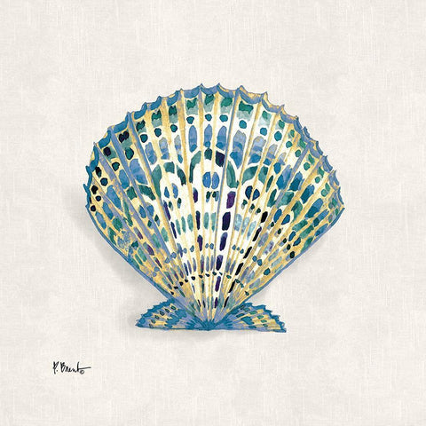 Embellished Shells II White Modern Wood Framed Art Print by Brent, Paul