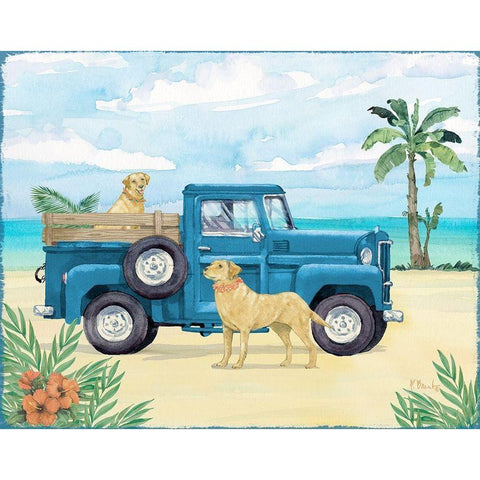 Beach Truck I Black Modern Wood Framed Art Print with Double Matting by Brent, Paul