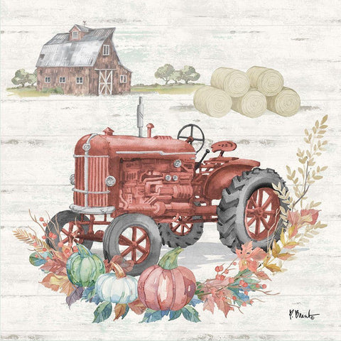 Plymouth Tractor II Black Ornate Wood Framed Art Print with Double Matting by Brent, Paul